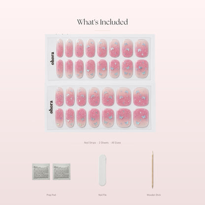 Semi cured gel nail strips with UV light