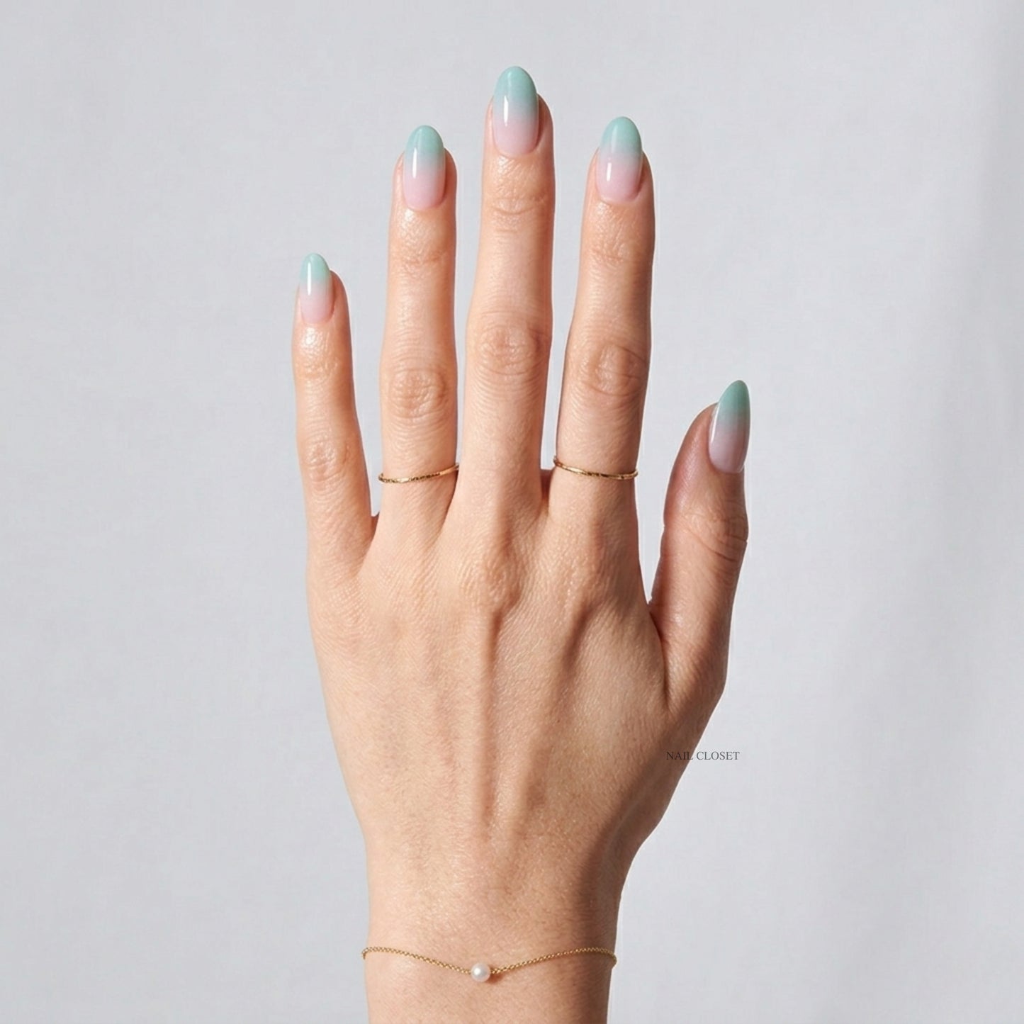 Ohora N Soft Bubble - Aqua Ombre Gel Nail Strips | Soap Bubble Jelly Nails | Semi-Cured Gel | 30pcs