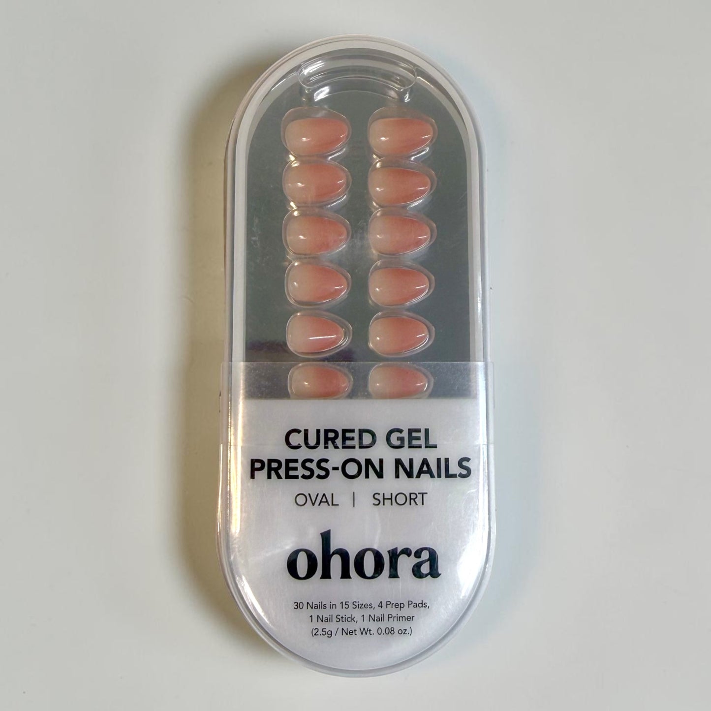 Ohora Gel Nail Tips - Cream Rose (Short Oval) | No UV Lamp Needed