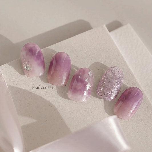 purple glitter nail wraps