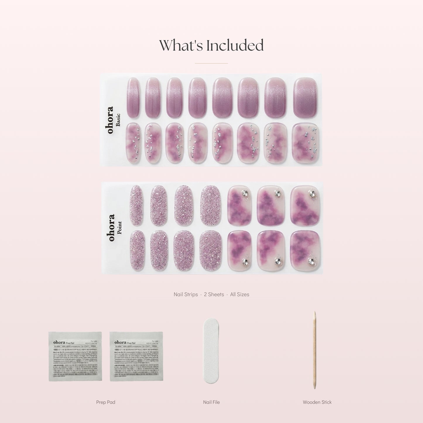 purple glitter nail wraps