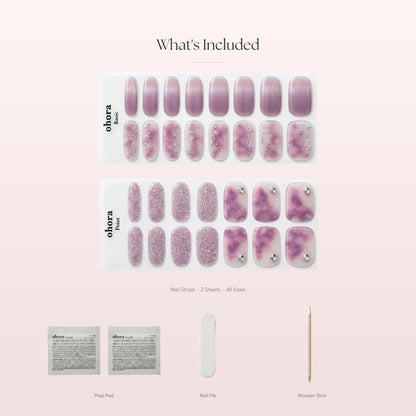 purple glitter nail wraps