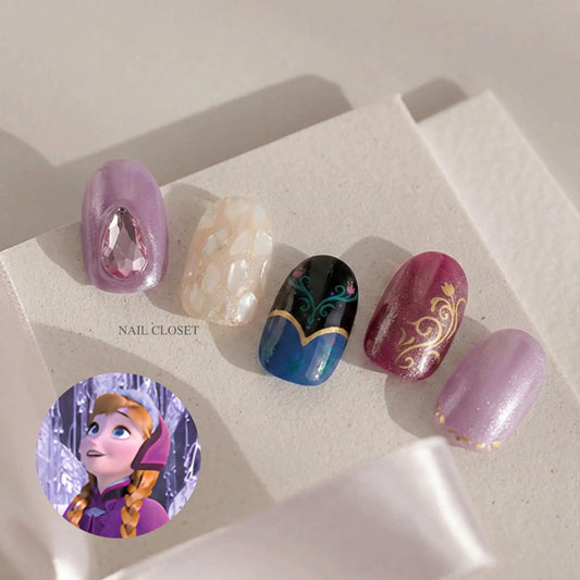 Frozen Anna Nails Designs