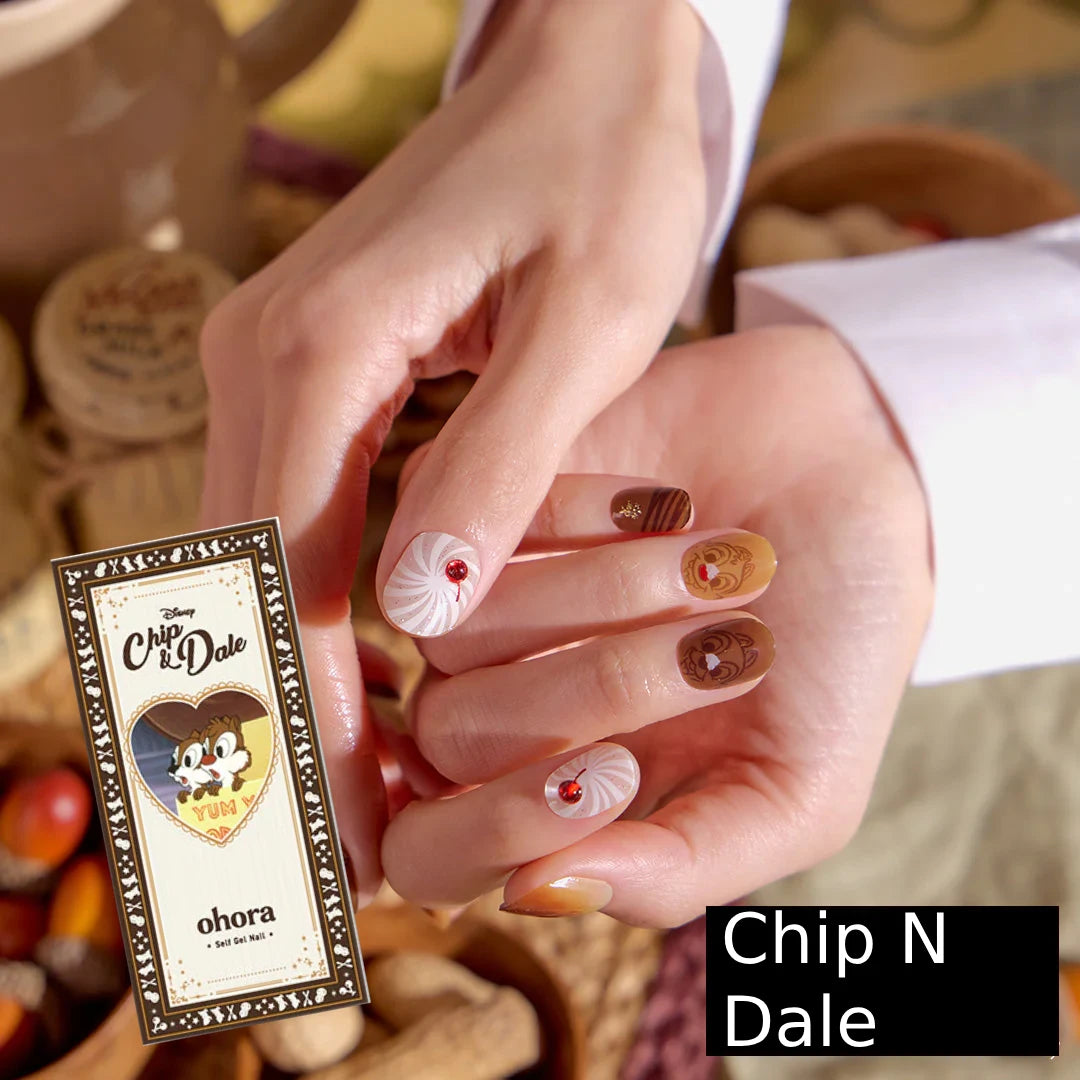 Ohora Japan Disney|N Friends in a Parfait | 大鼻與鋼牙指甲貼 ｜Chip 'n' Dale Nail Stickers|指甲貼|Semi Cured Gel