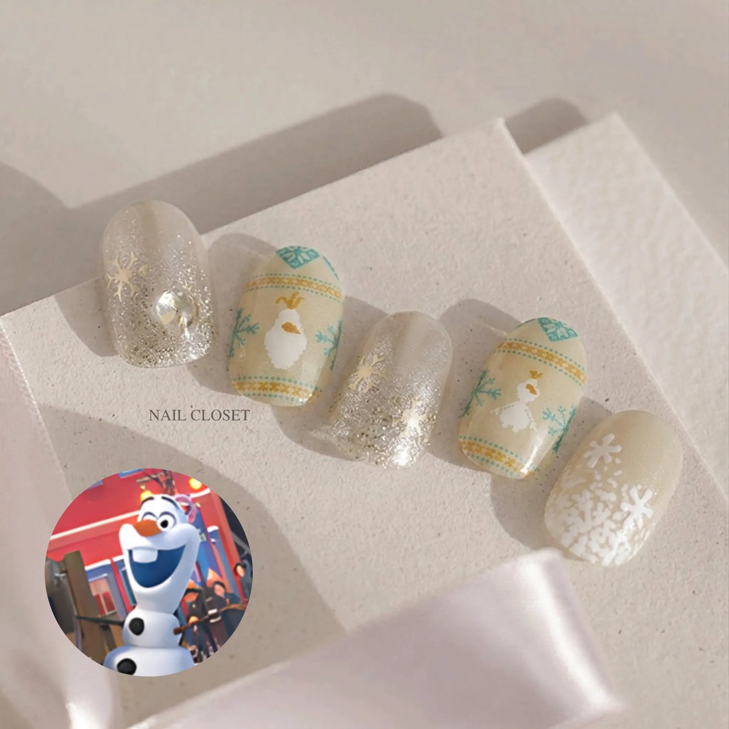 Frozen olaf Nails Designs