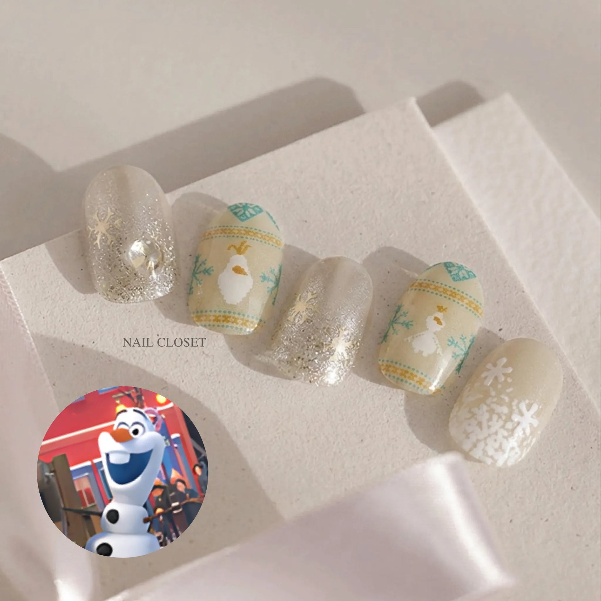 Frozen olaf Nails Designs