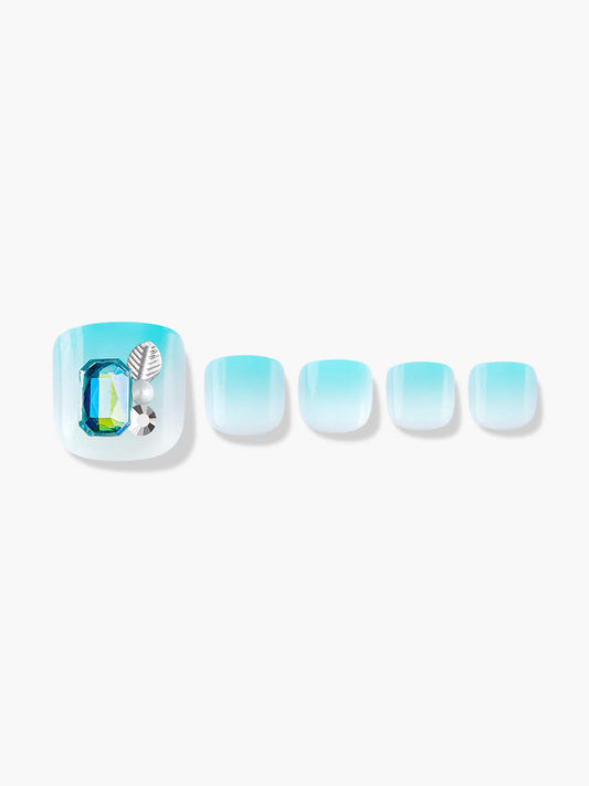 Finger Suit Ocean Light Pedi | 穿戴甲（腳甲）| Press On Pedicure