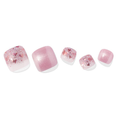 Ohora Korea | P Heart Glimmer Pedi | 腳甲貼| Semi Cured Gel