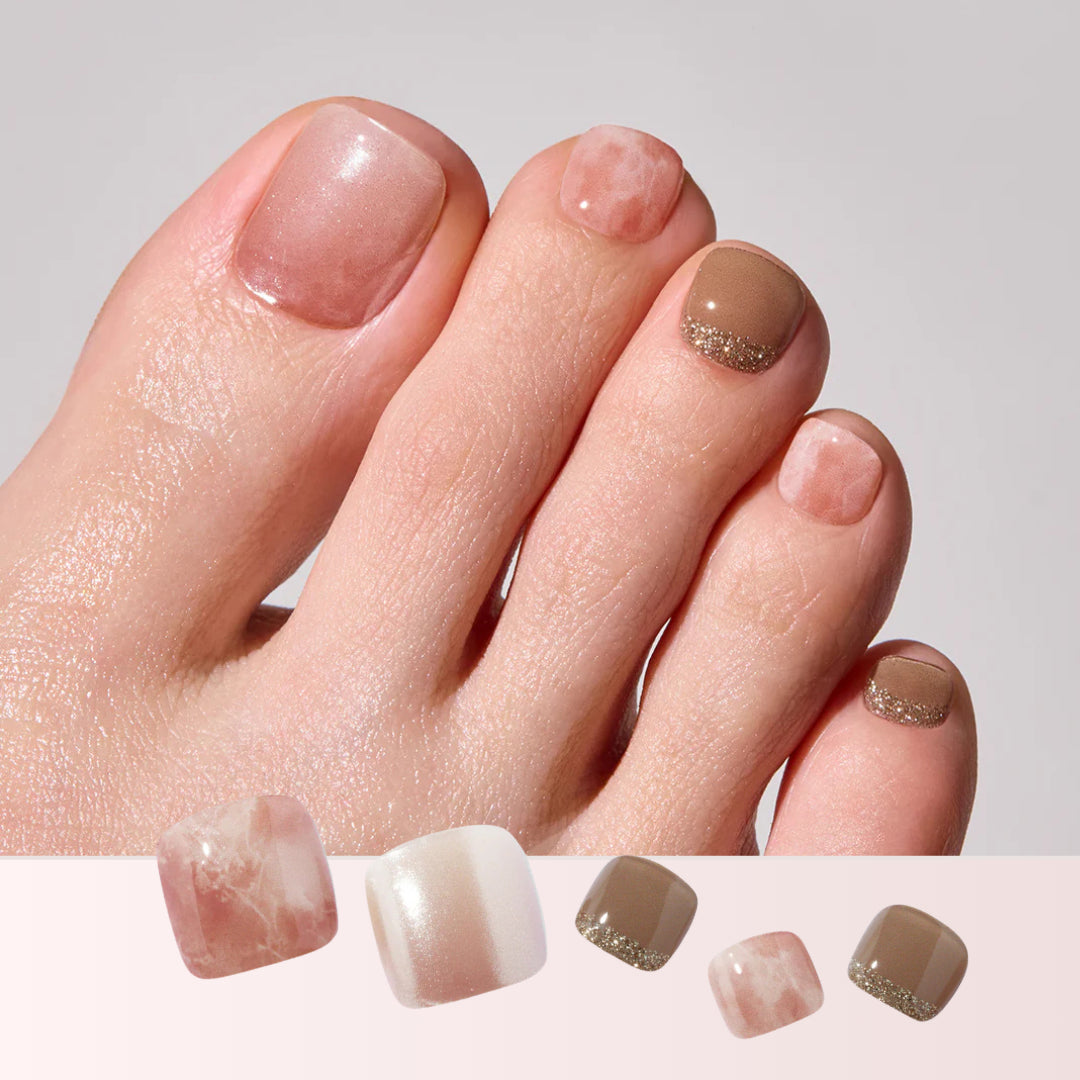 Gel Toe Nail Stickers with UV light