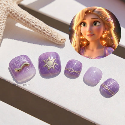 Rapunzel Disney Nail Design