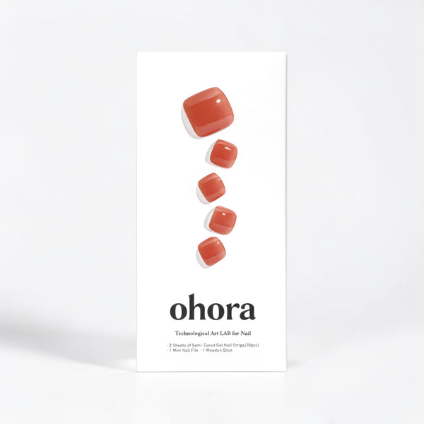 ohora P Grapefruit Jelly Pedicure| 葡萄柚果凍 腳甲貼 | 防水持久半固化凝膠腳甲貼