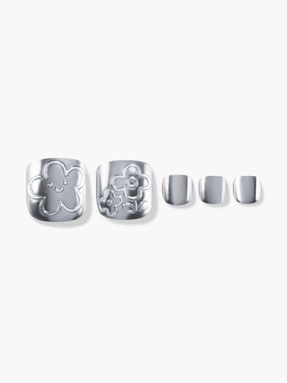 Finger Suit Pewter Pedi | 穿戴甲（腳甲）| Press On Pedicure