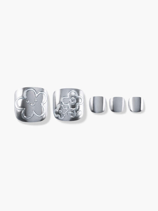 Finger Suit Pewter Pedi | 穿戴甲（腳甲）| Press On Pedicure