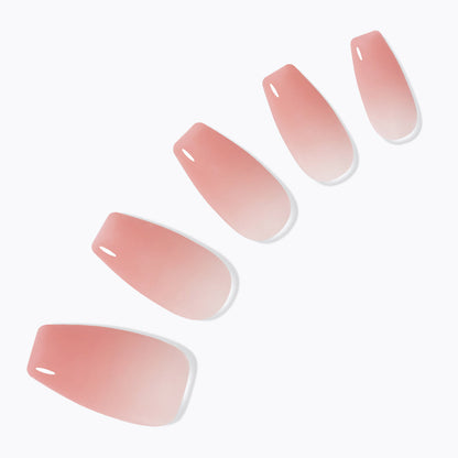 Dashing Diva Magic Press Rose Burn rose nude ombre Coffin press-on nails