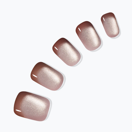 棕色秋冬貓眼穿戴甲