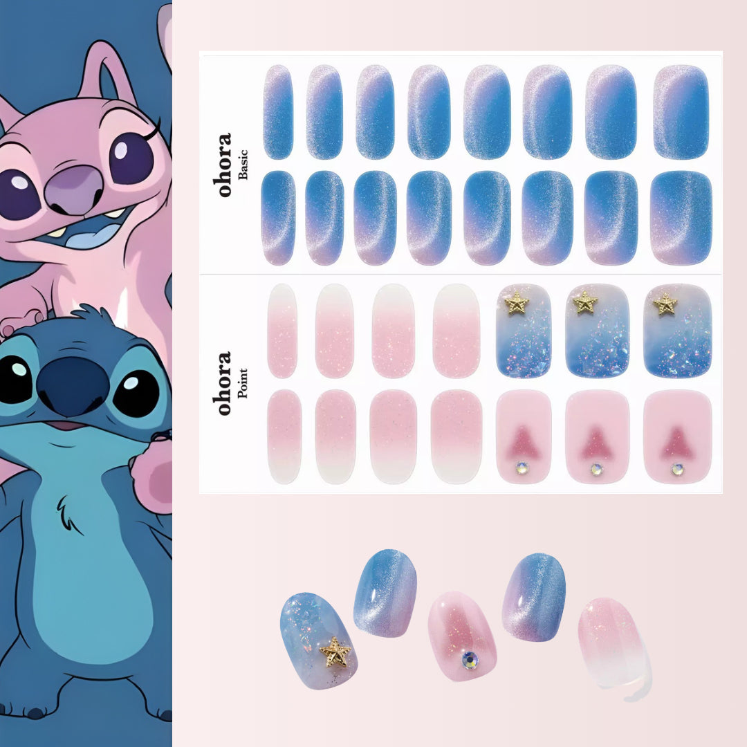Ohora x Disney Stitch & Angel Semi-Cured Gel Nail Strips