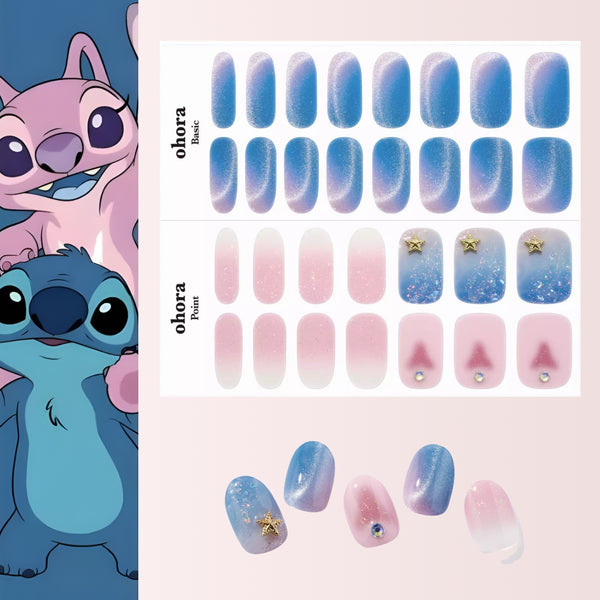 Ohora x Disney Stitch & Angel Semi-Cured Gel Nail Strips