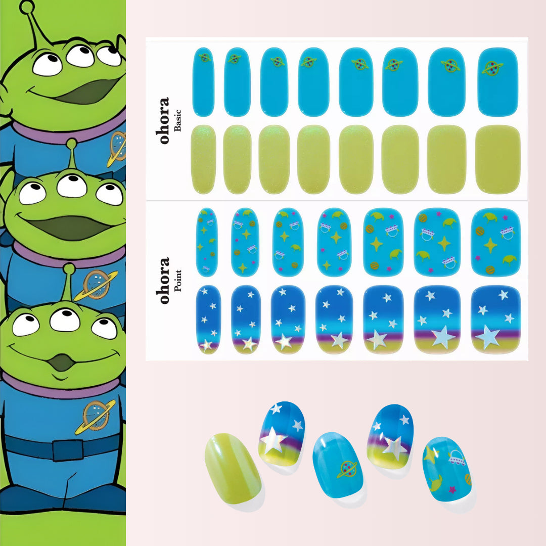 Ohora x Pixar Toy Story Alien Semi-Cured Gel Nail Strips 