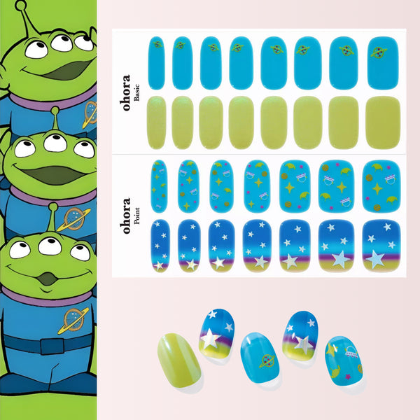 Ohora x Pixar Toy Story Alien Semi-Cured Gel Nail Strips 