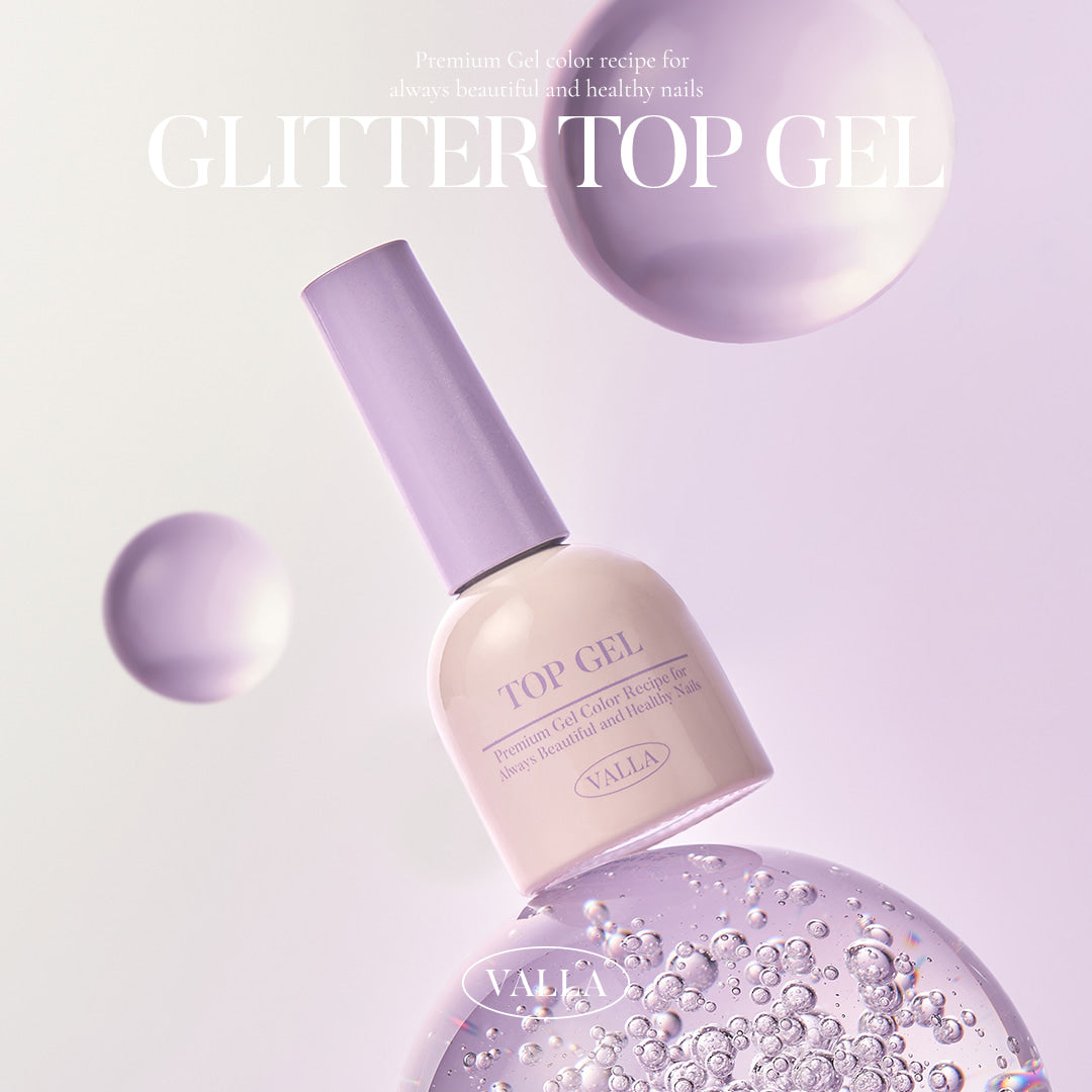 Valla Non-Wipe Glitter Top Gel 免清洗閃粉封層膠