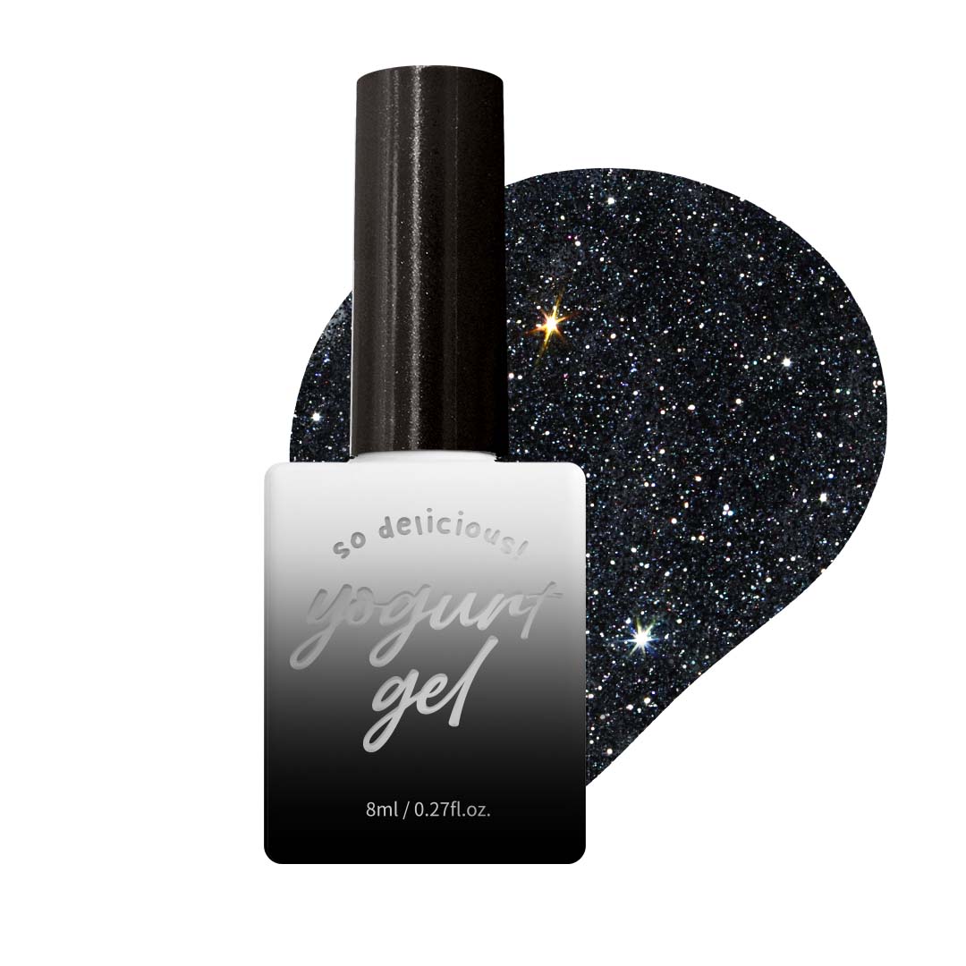[Yogurt Nail] 'Look at Me' Reflective Glitter Gel #RG24 Black Queen | GEL甲油 | Glitter Gel｜黑色反光閃粉GEL甲油