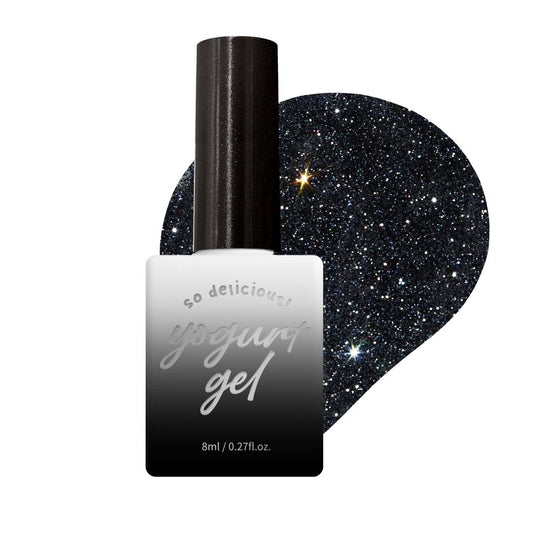 [Yogurt Nail] 'Look at Me' Reflective Glitter Gel #RG24 Black Queen | GEL甲油 | Glitter Gel｜黑色反光閃粉GEL甲油