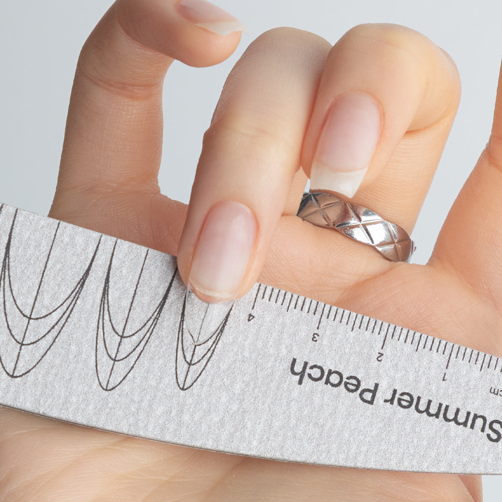 【Made in Korea】Half-Moon Zebra Nail File 100/180 | with Nail Shape Guide