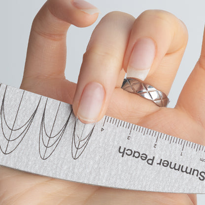 【Made in Korea】Half-Moon Zebra Nail File 100/180 | with Nail Shape Guide