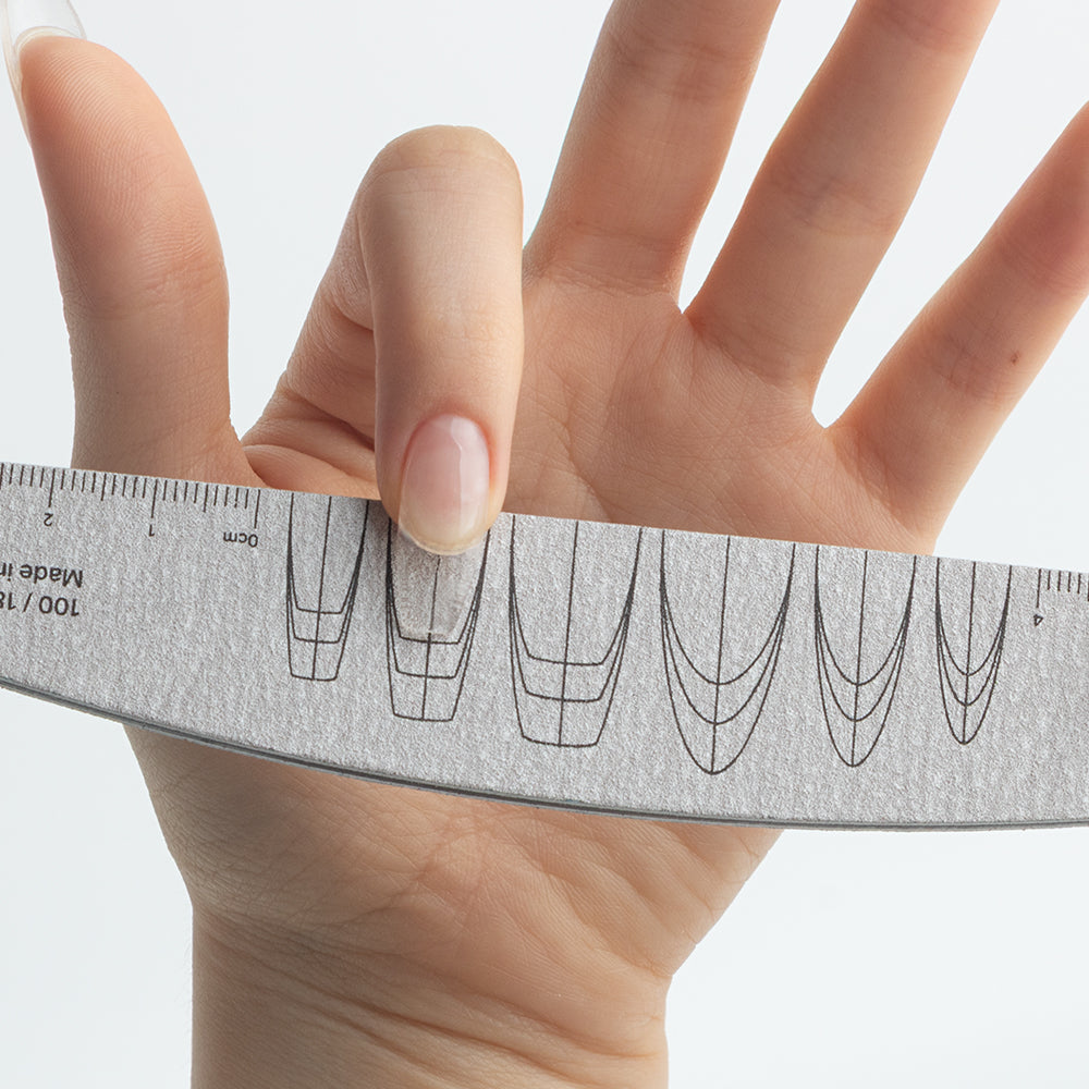 【Made in Korea】Half-Moon Zebra Nail File 100/180 | with Nail Shape Guide