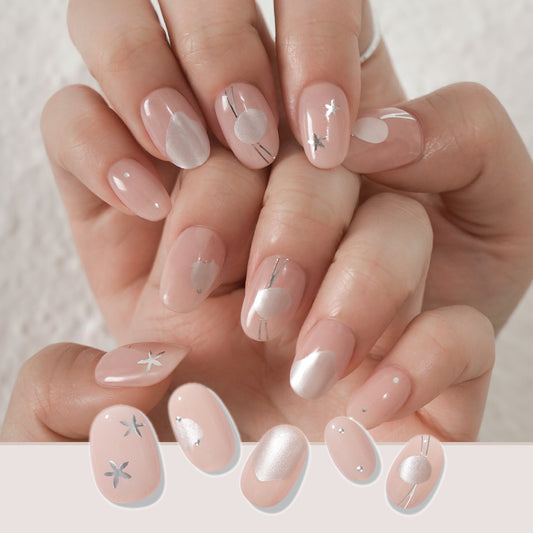 Nude Pearl Nail Tips| 半固化凝膠硬甲片|指甲貼|Nail Tip