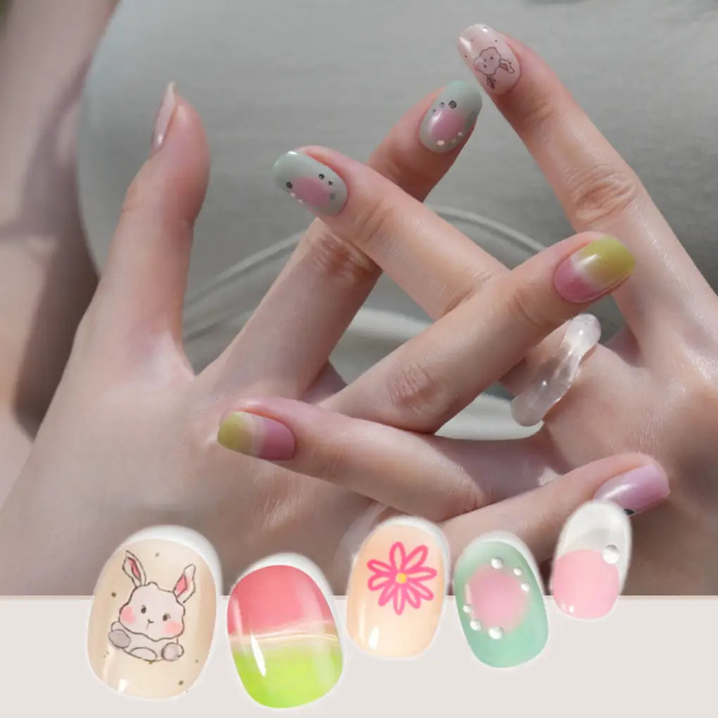 Adorable Bunny|Nail Sticker|Solar Gel