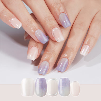 Misty Lilac Nails (Round Square)*中長| 半固化凝膠硬甲片|指甲貼|Nail Tip