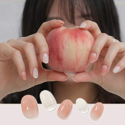 Peach Champagne Nail Tips| 半固化凝膠硬甲片|指甲貼|Nail Tip