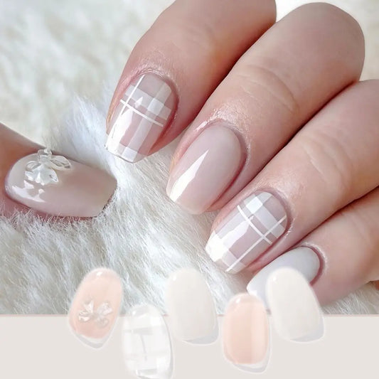 White Chiffon Ribbon|Nail Stickers|Hard Gel