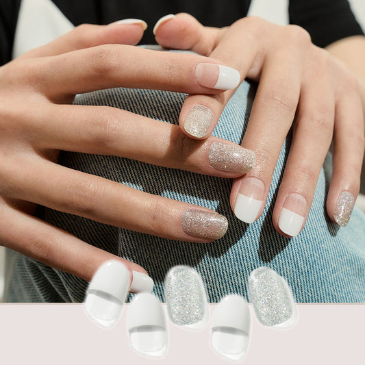 Glam White French|Nail Stickers|Hard Gel