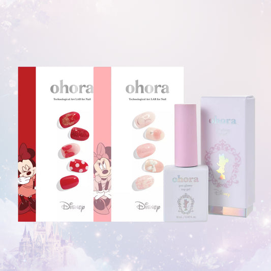 Disney Minnie Mouse Nail Art - ohora style DIY gel nails