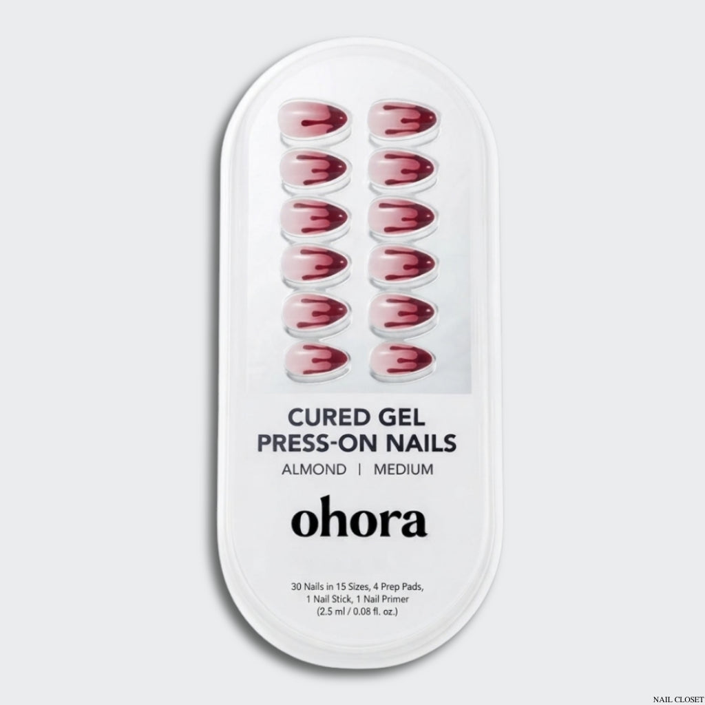 ohora Bloody Mary Medium Almond Halloween cured gel press-on nails