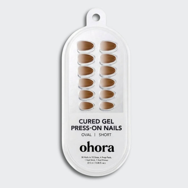 ohora Melty Cocoa Short Oval cocoa brown gradient gel press-on nails