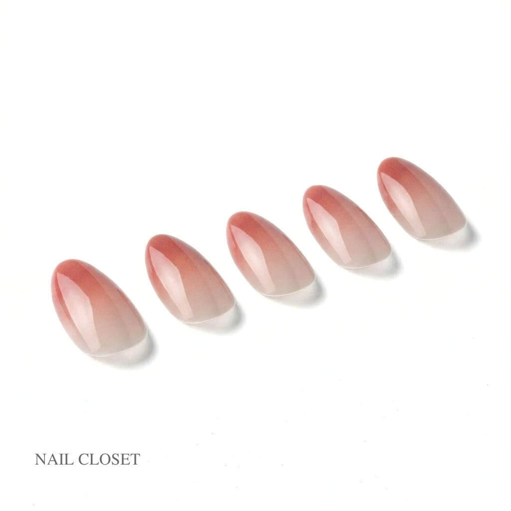 ohora Melty Rose Short Oval rose pink gradient gel press-on nails