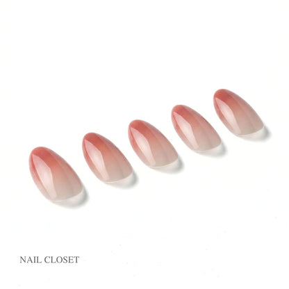 ohora Melty Rose Short Oval rose pink gradient gel press-on nails
