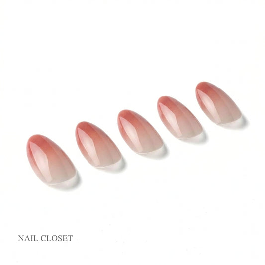 ohora Melty Rose Short Oval rose pink gradient gel press-on nails