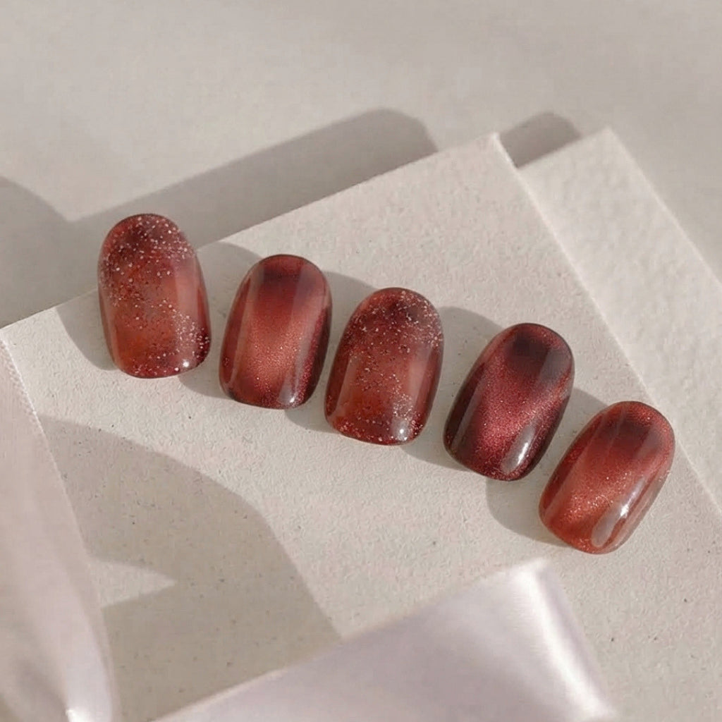 wine red nail wraps
