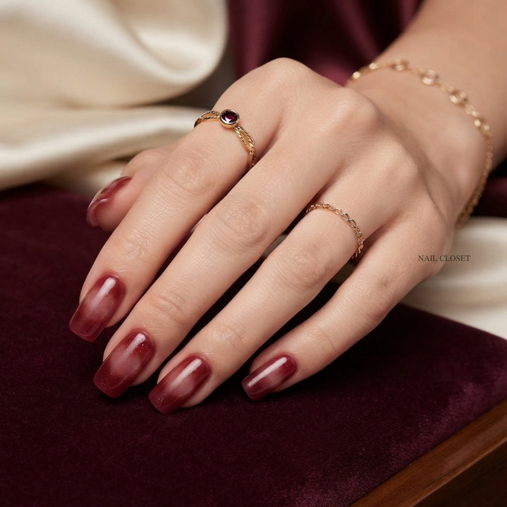 wine red nail wraps