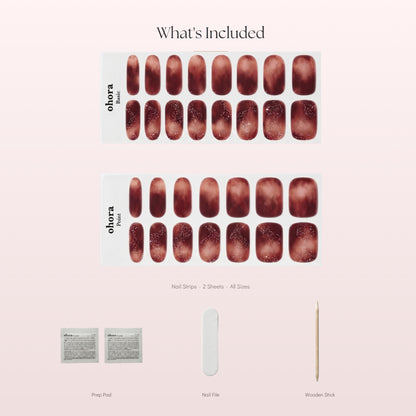 wine red nail wraps