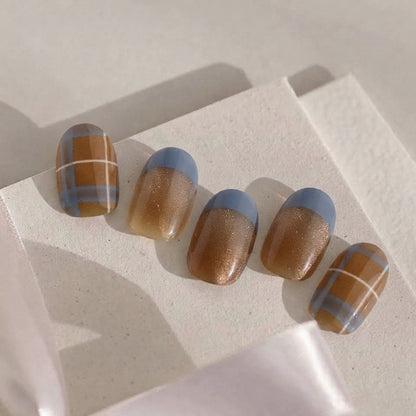 autumn plaid nail wraps,