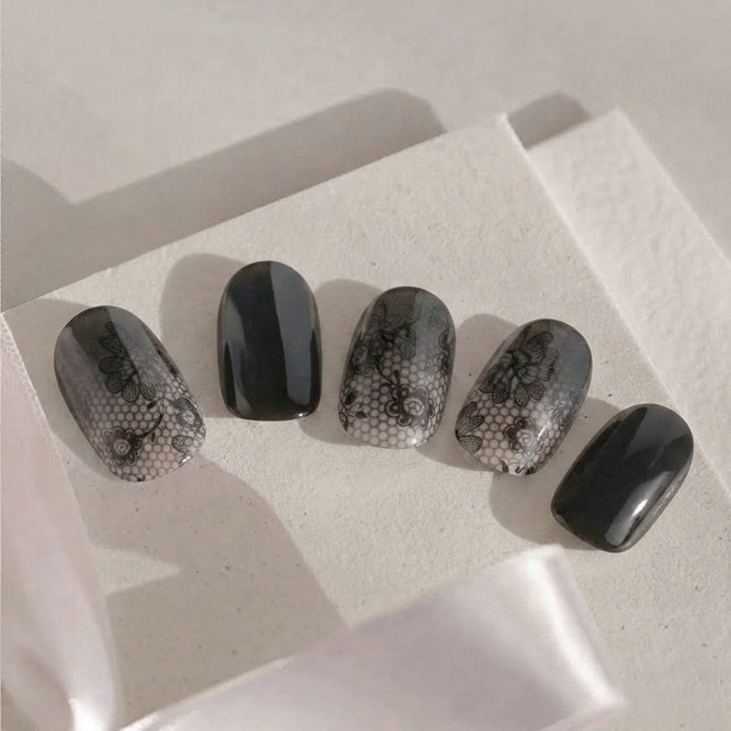 Black Lace Nail Wraps