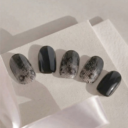 Black Lace Nail Wraps