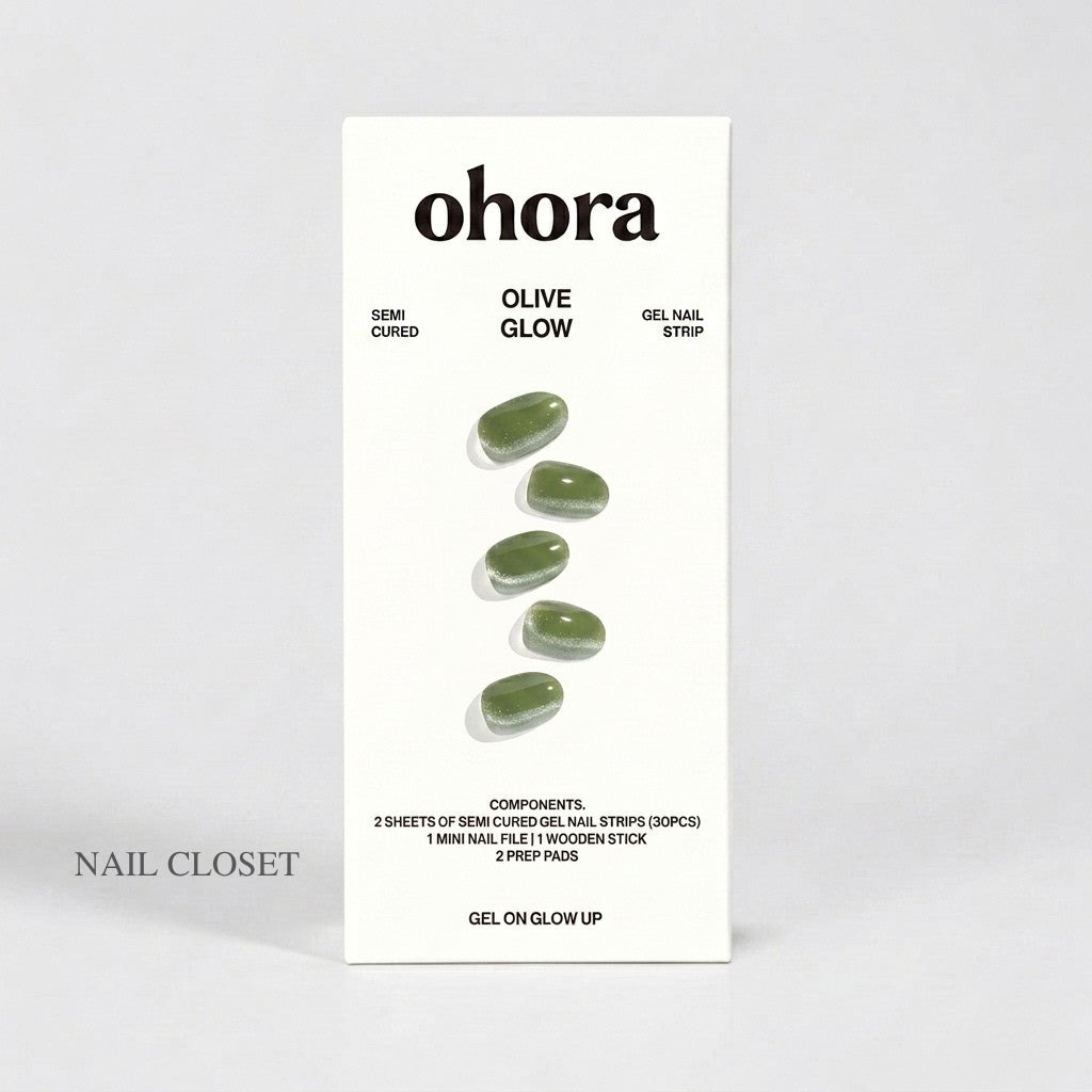 green cat-eye nail wraps