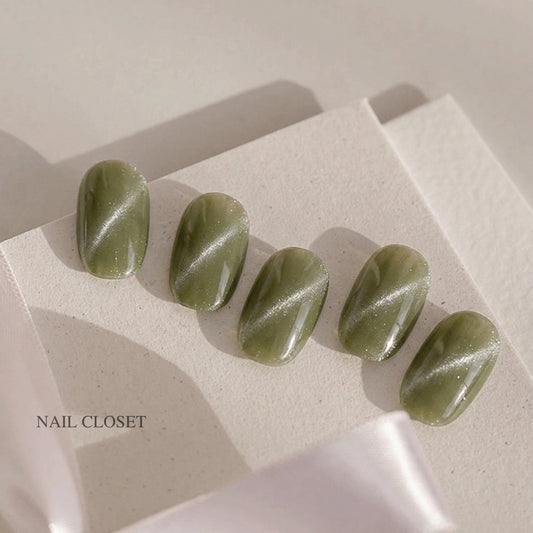 green cat-eye nail wraps
