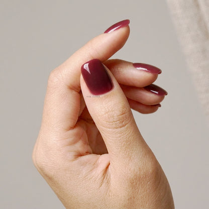 short square red premium press-on nails